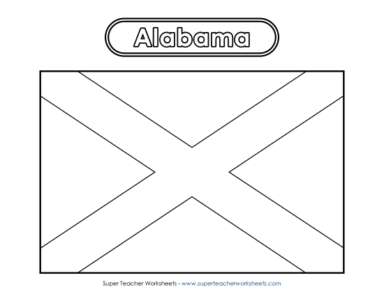 Flags & Seals - Alabama Flag Coloring Page Flags & Seals - Alabama Flag Coloring Page