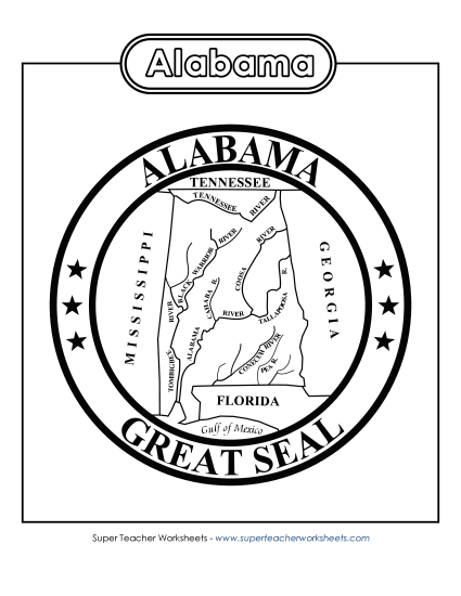 Flags & Seals - Alabama State Seal (Black & White) Flags & Seals - Alabama State Seal (Black & White)