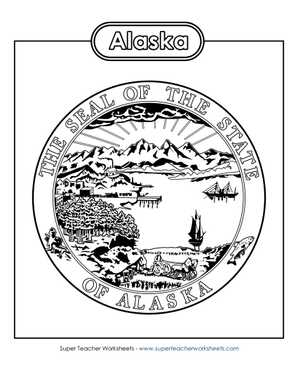 Flags & Seals - Alaska State Seal (Black & White)