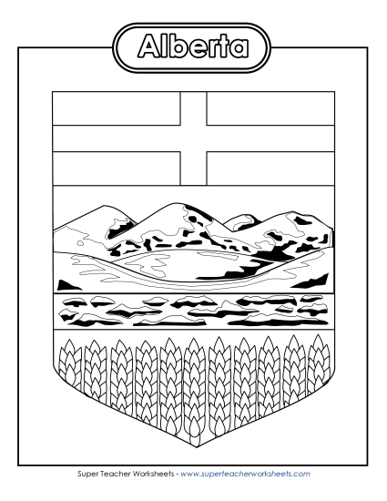 Flag and Coat of Arms - Alberta Escutcheon (Black & White)