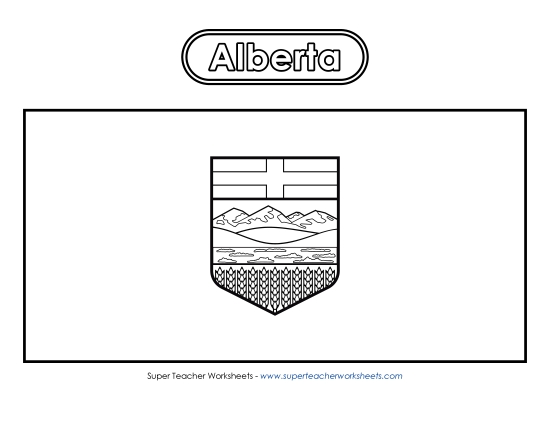 Flag and Coat of Arms - Alberta Flag (Black and White)