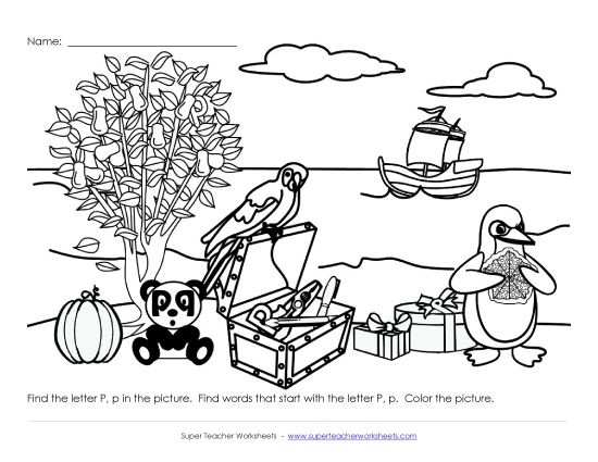 Sample Worksheet Images - Alphabet Coloring Page -  Letter P