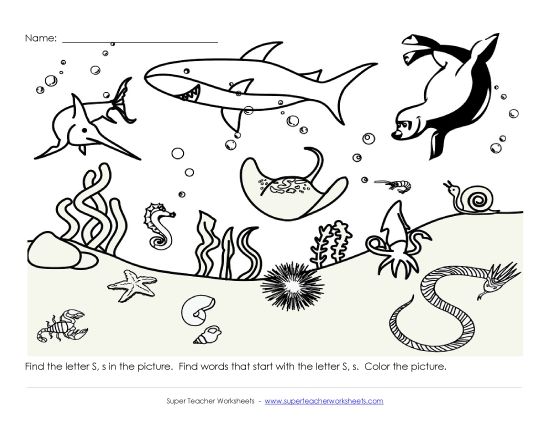 Sample Worksheet Images - Alphabet Coloring Page - Letter S Sample Worksheet Images - Alphabet Coloring Page - Letter S