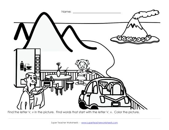 Sample Worksheet Images - Alphabet Coloring Page -  Letter V
