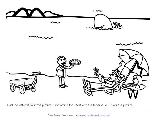 Sample Worksheet Images - Alphabet Coloring Page - Letter W Sample Worksheet Images - Alphabet Coloring Page - Letter W