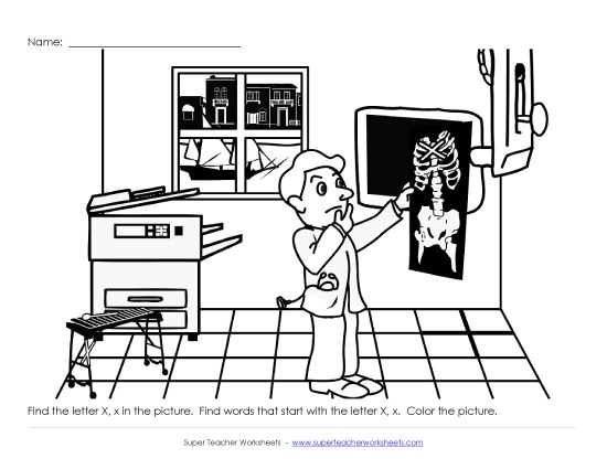 Sample Worksheet Images - Alphabet Coloring Page - Letter X Sample Worksheet Images - Alphabet Coloring Page - Letter X