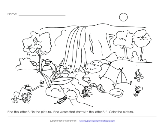 Worksheets - Alphabet Coloring Page - Letter F Worksheets - Alphabet Coloring Page - Letter F