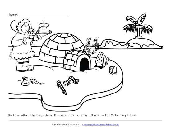 Worksheets - Alphabet Coloring Page - Letter I