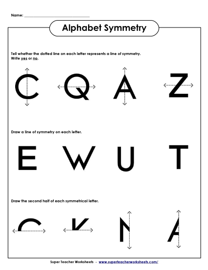 Alphabet Symmetry Alphabet Symmetry