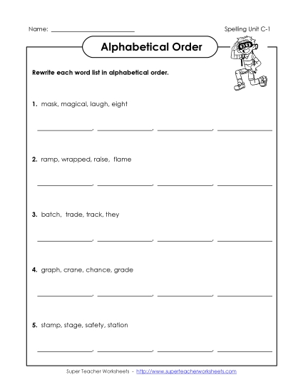 Alphabetical Order - Alphabetical Order (C-1) Alphabetical Order - Alphabetical Order (C-1)
