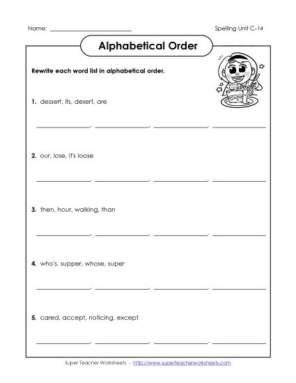 Alphabetical Order - Alphabetical Order (C-14) Alphabetical Order - Alphabetical Order (C-14)