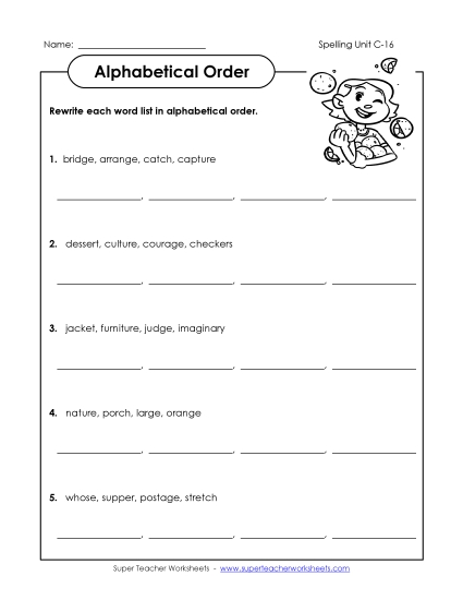 Alphabetical Order - Alphabetical Order (C-16)