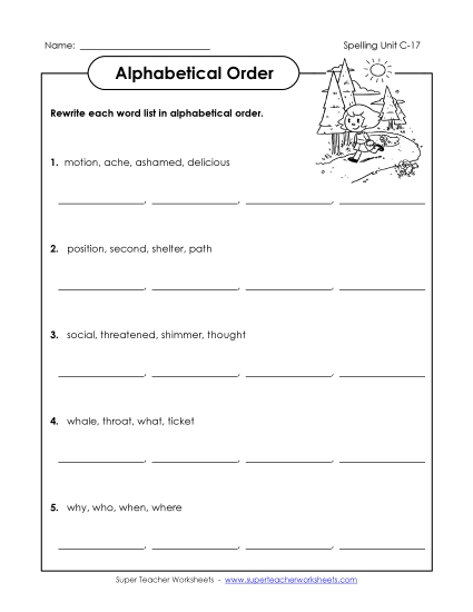 Alphabetical Order - Alphabetical Order (C-17) Alphabetical Order - Alphabetical Order (C-17)