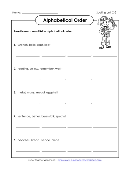 ABC Order - Alphabetical Order (C-2) ABC Order - Alphabetical Order (C-2)