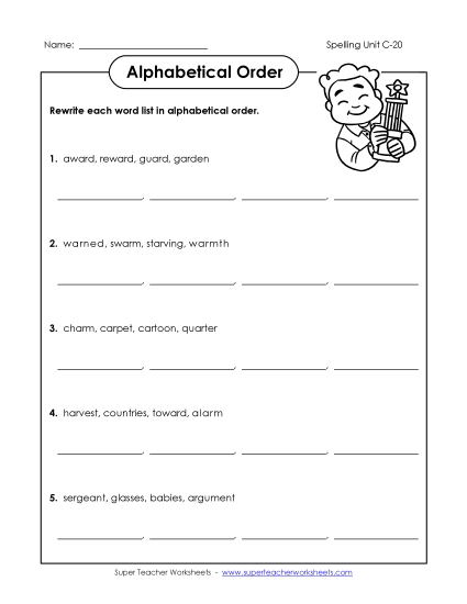 Alphabetical Order - Alphabetical Order (C-20) Alphabetical Order - Alphabetical Order (C-20)