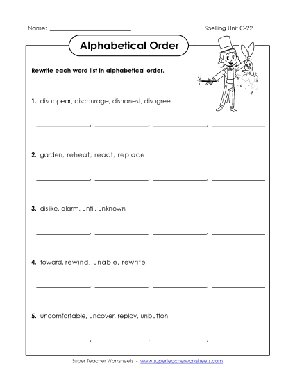 Alphabetical Order - Alphabetical Order (C-22)