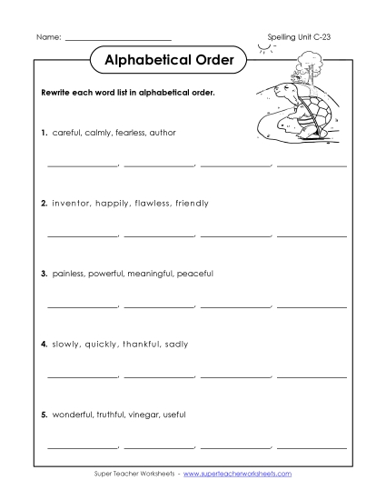 Alphabetical Order - Alphabetical Order (C-23) Alphabetical Order - Alphabetical Order (C-23)