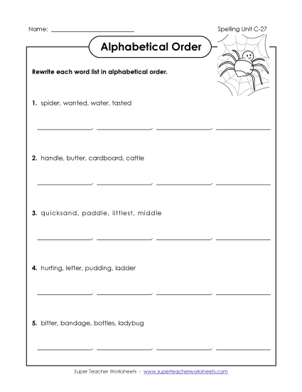Alphabetical Order - Alphabetical Order (C-27) Alphabetical Order - Alphabetical Order (C-27)
