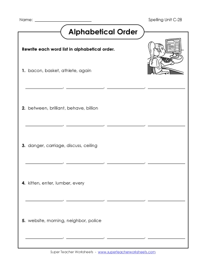 Alphabetical Order - Alphabetical Order (C-28) Alphabetical Order - Alphabetical Order (C-28)