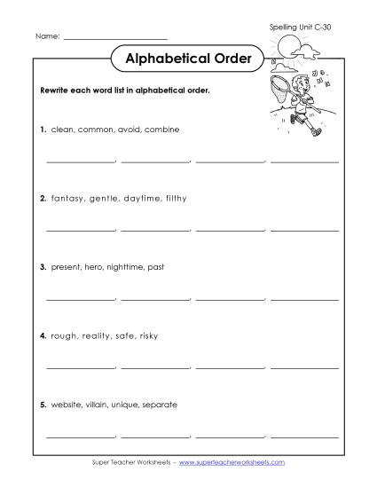 Alphabetical Order - Alphabetical Order (C-30) Alphabetical Order - Alphabetical Order (C-30)
