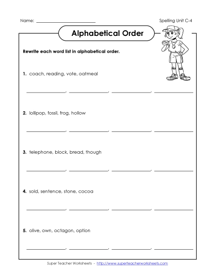 Alphabetical Order - Alphabetical Order (C-4) Alphabetical Order - Alphabetical Order (C-4)