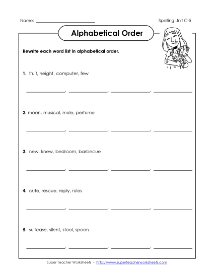 ABC Order - Alphabetical Order (C-5) ABC Order - Alphabetical Order (C-5)
