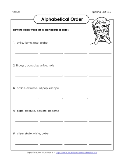 Alphabetical Order - Alphabetical Order (C-6)