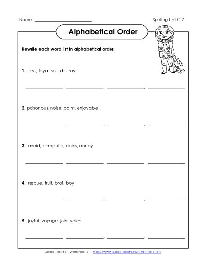 Alphabetical Order - Alphabetical Order (C-7) Alphabetical Order - Alphabetical Order (C-7)