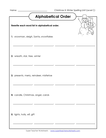 Alphabetical Order - Alphabetical Order (C-Christmas) Alphabetical Order - Alphabetical Order (C-Christmas)