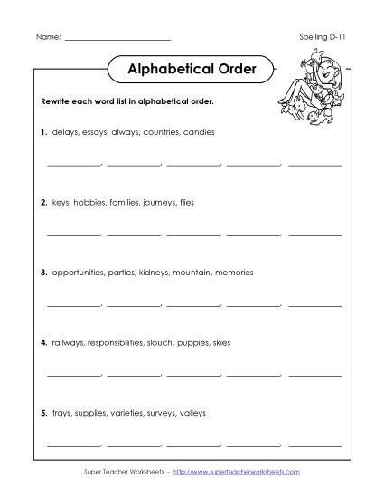 Alphabetical Order - Alphabetical Order (D-11)