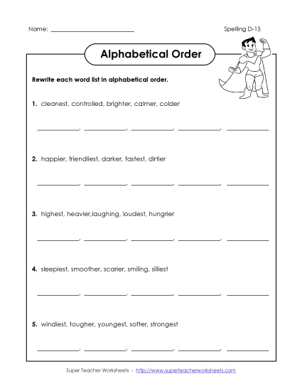 Alphabetical Order - Alphabetical Order (D-15)