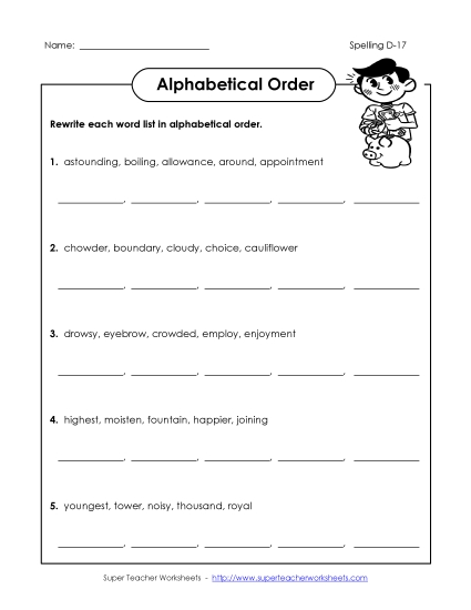 Alphabetical Order - Alphabetical Order (D-17) Alphabetical Order - Alphabetical Order (D-17)
