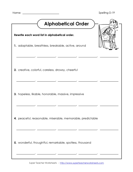 Alphabetical Order - Alphabetical Order (D-19)