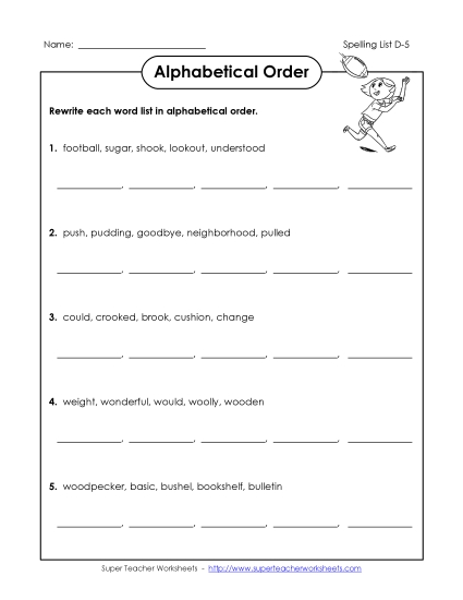 ABC Order - Alphabetical Order (D-5)