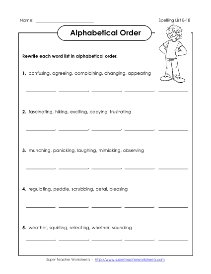 Alphabetical Order - Alphabetical Order (E-18) Alphabetical Order - Alphabetical Order (E-18)