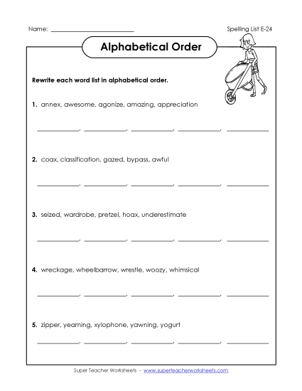 Alphabetical Order - Alphabetical Order (E-24)