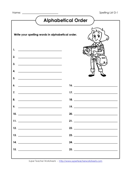 Alphabetical Order - Alphabetical Order - Full List (D-1) Alphabetical Order - Alphabetical Order - Full List (D-1)