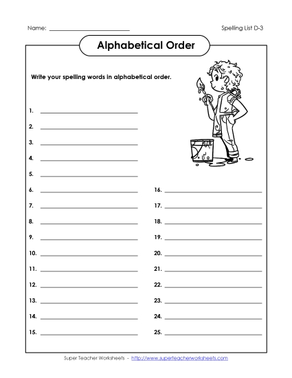 Alphabetical Order - Alphabetical Order - Full List (D-3)