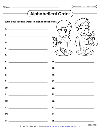 Alphabetical Order - Alphabetical Order: Whole List (F-16) Alphabetical Order - Alphabetical Order: Whole List (F-16)