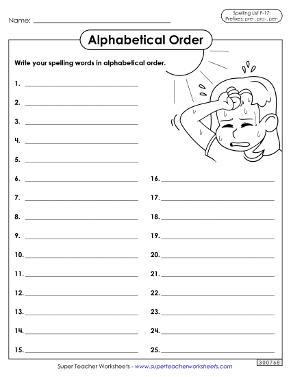 Alphabetical Order - Alphabetical Order: Whole List (F-17)