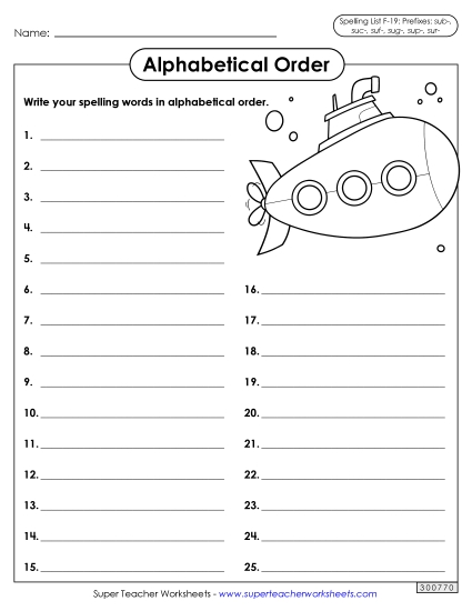 Alphabetical Order - Alphabetical Order: Whole List (F-19) Alphabetical Order - Alphabetical Order: Whole List (F-19)