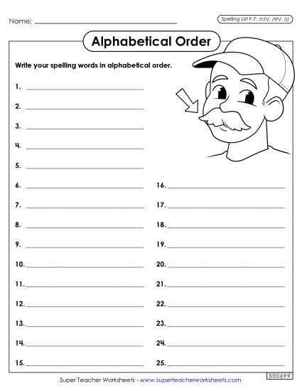 Alphabetical Order - Alphabetical Order: Whole List (F-7) Alphabetical Order - Alphabetical Order: Whole List (F-7)