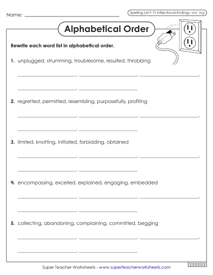 Alphabetical Order - Alphabetical Order Worksheet (F-11) Alphabetical Order - Alphabetical Order Worksheet (F-11)