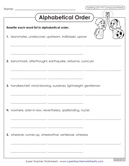 Alphabetical Order - Alphabetical Order Worksheet (F-14) Alphabetical Order - Alphabetical Order Worksheet (F-14)