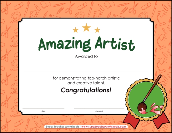 Other School Subjects - Amazing Artist Award Other School Subjects - Amazing Artist Award