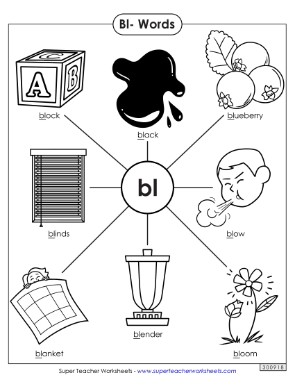 Worksheets - Anchor Chart (Bl- Words)