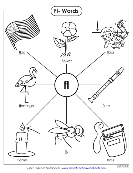 Worksheets - Anchor Chart (Fl- Words)