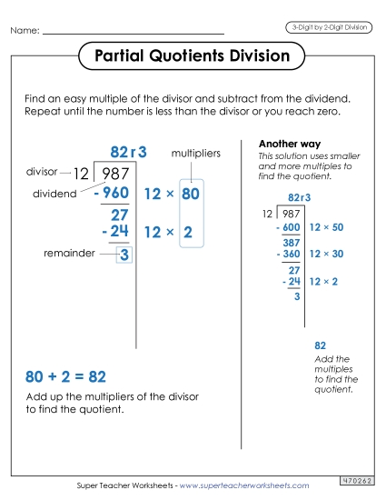 3-Digit Dividends - Anchor Chart for Partial Quotients (3-Digit by 2-Digit Numbers) 3-Digit Dividends - Anchor Chart for Partial Quotients (3-Digit by 2-Digit Numbers)