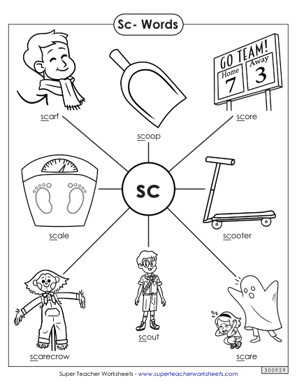 Worksheets - Anchor Chart (Sc- Words)