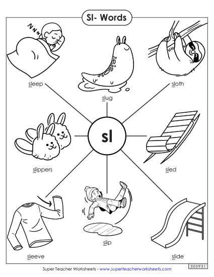 Worksheets - Anchor Chart (Sl- Words)
